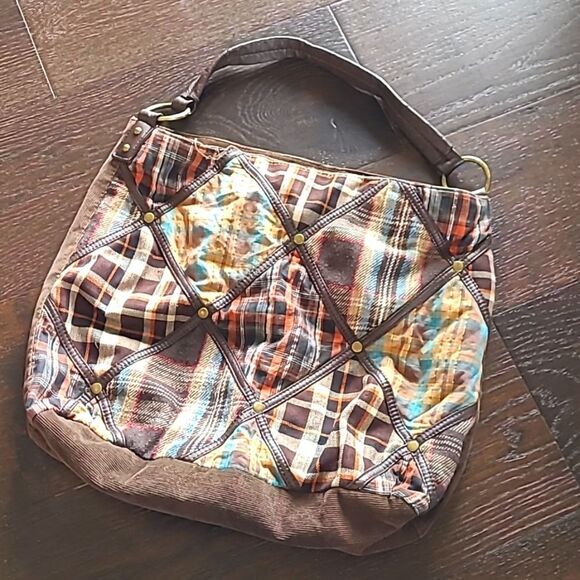 Plaid Fall/Winter Corduroy Bag - Picture 1 of 6